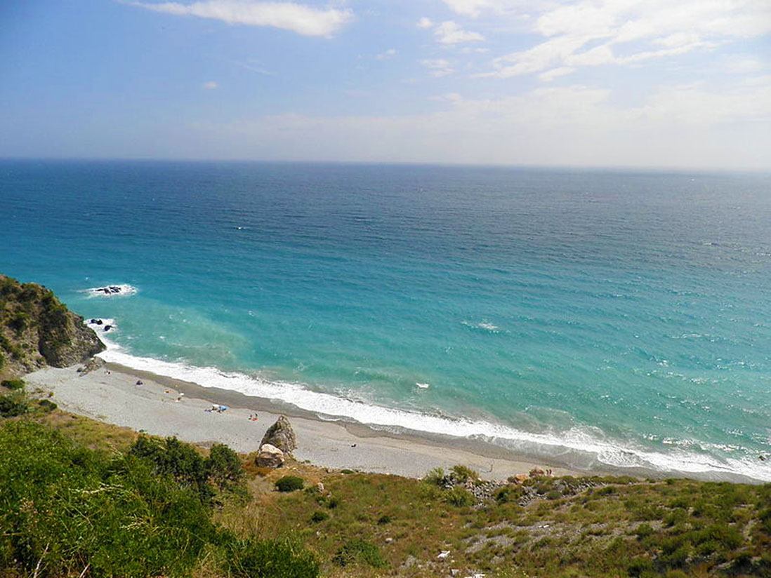 Panoramic view Cala del Pino beach, Nerja