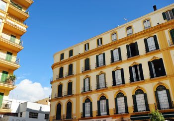 Vista del edificio y casa Natal de Pablo Picasso en el centro de Malaga