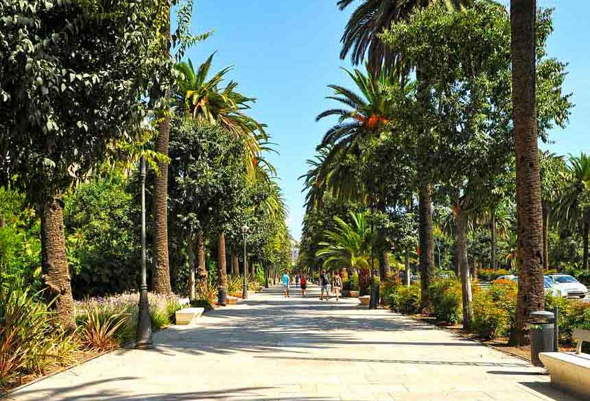 Inside Alameda Park in Malaga city