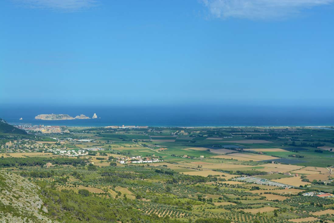 Panoramic view from Montgri Castell and view over Medas islands Parque Natural del Montgrí, Illes Medes y Baix Ter