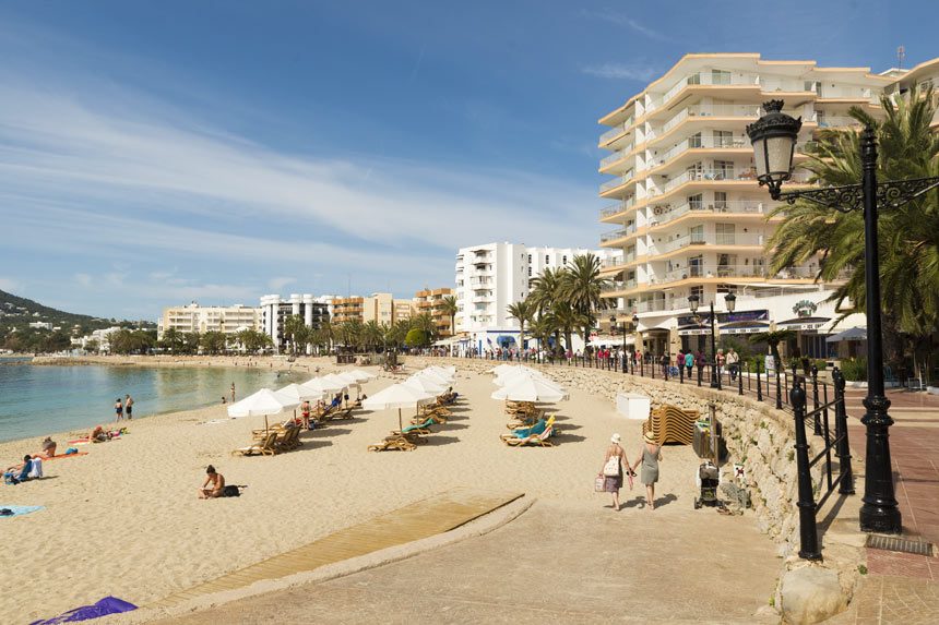 Main Promenade in Santa Eulalia and Main Beach