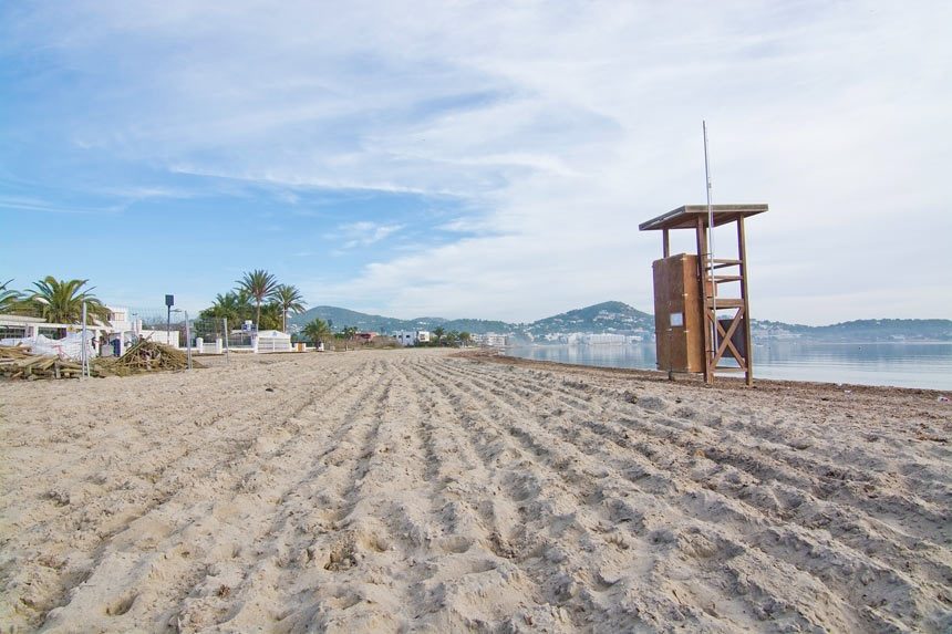 empty talamanca beach in Ibiza town