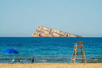 View of Benidorm island from Levante beach