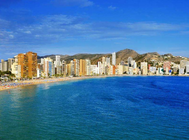 Benidorm skyline and Levante beach