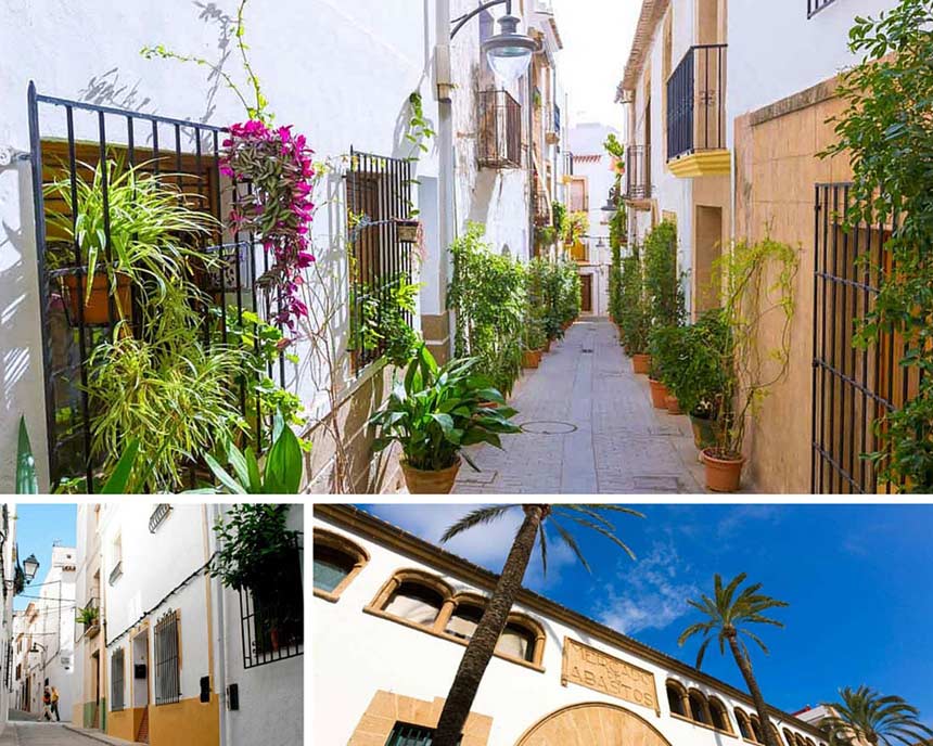 Narrow streets in Javea old town - Historic centre of Javea