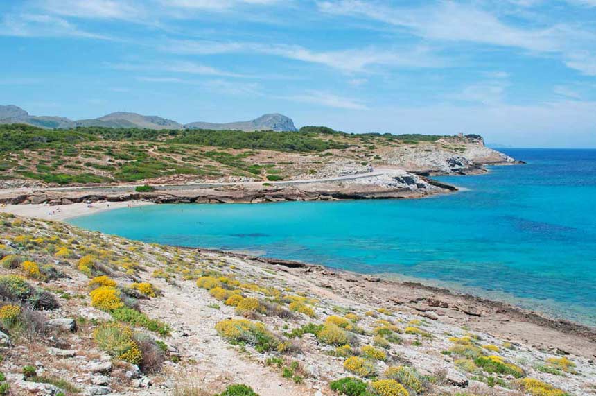 Beautifull Cala Mitjana panoramic view