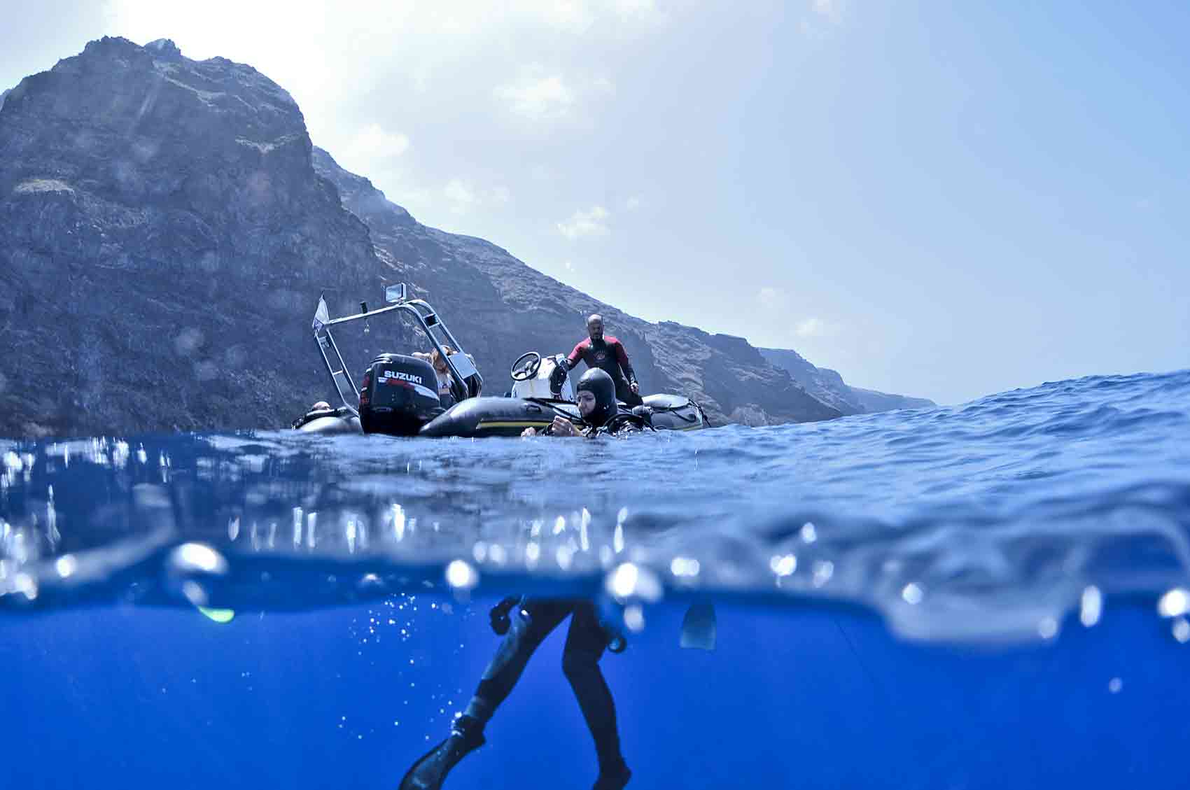 Preparando una inmersión en "La Veta", Garafía/Tijarafe Canary Islands
